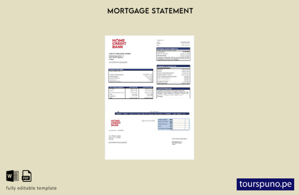 listo para imprimir el extracto de hipoteca del banco Russia Home Credit en form